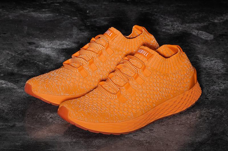 Orange Nobull Neon Orange Reflective Knit Runner Women's Running Shoes | CA G1803S